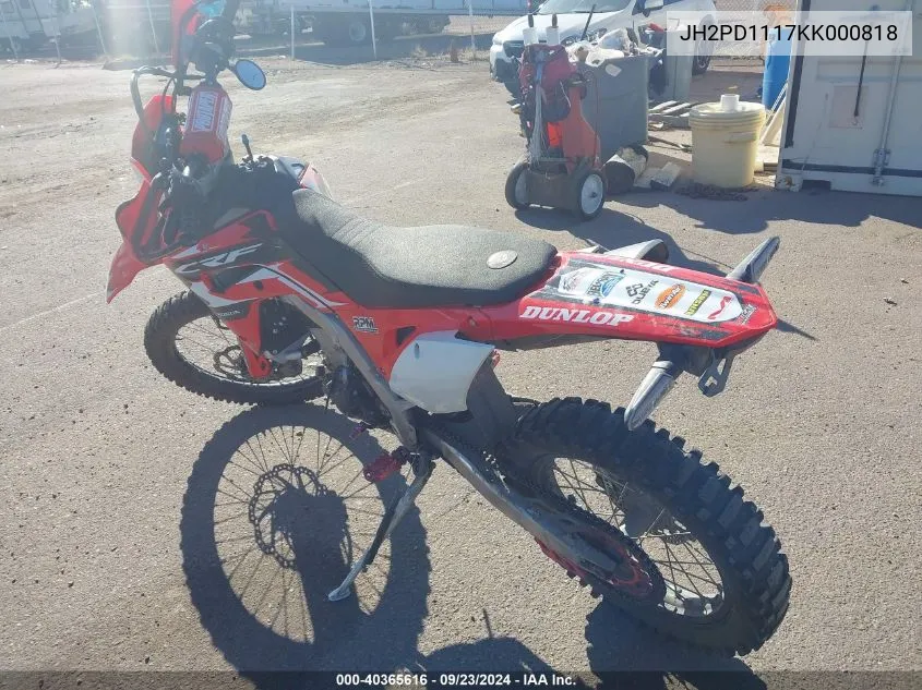 JH2PD1117KK000818 2019 Honda Crf450 L