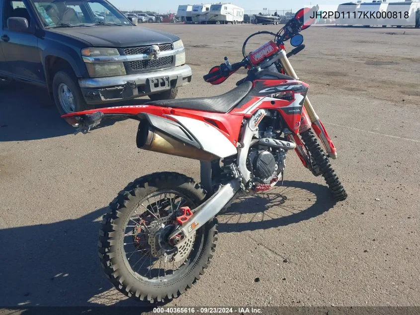 2019 Honda Crf450 L VIN: JH2PD1117KK000818 Lot: 40365616