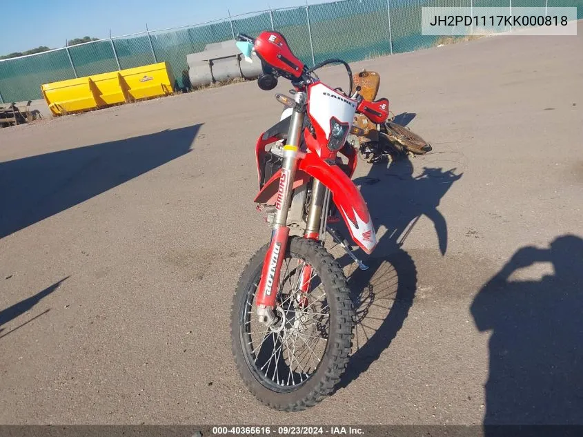 JH2PD1117KK000818 2019 Honda Crf450 L