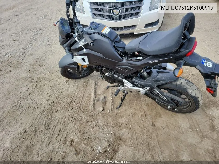 MLHJC7512K5100917 2019 Honda Grom 125