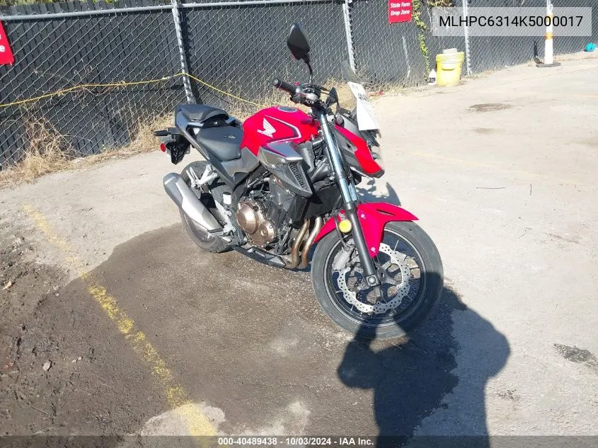 MLHPC6314K5000017 2019 Honda Cb500 F