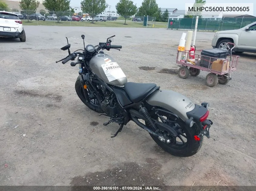 2020 Honda Cmx500 VIN: MLHPC5600L5300605 Lot: 39816101