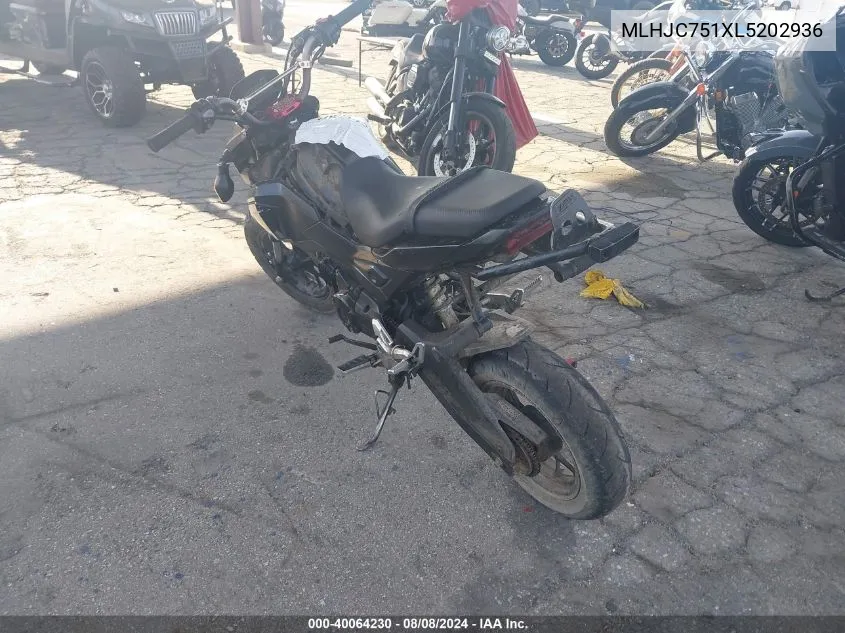 2020 Honda Grom 125 VIN: MLHJC751XL5202936 Lot: 40064230