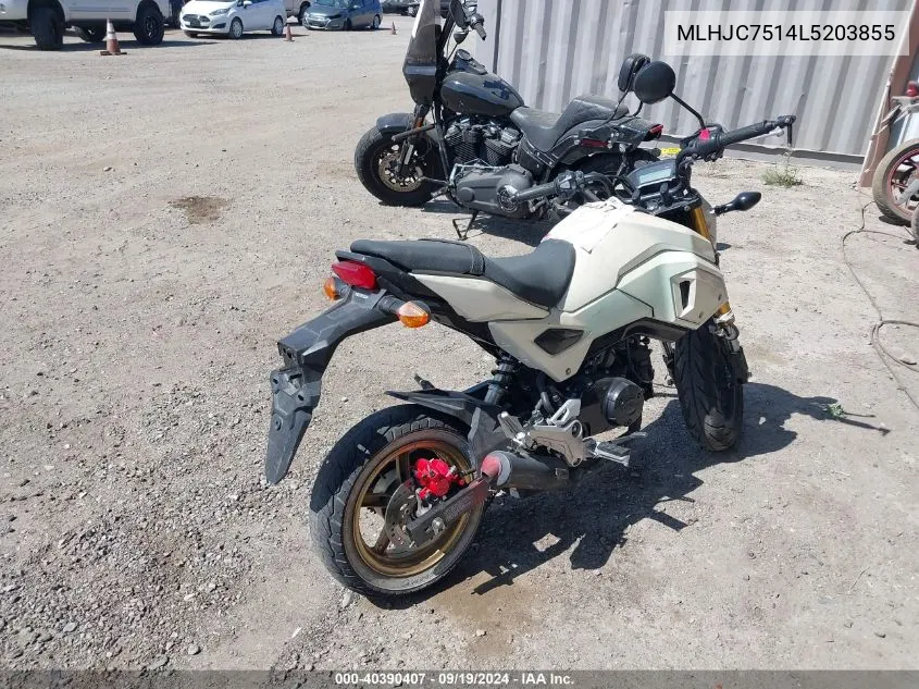 2020 Honda Grom 125 VIN: MLHJC7514L5203855 Lot: 40390407