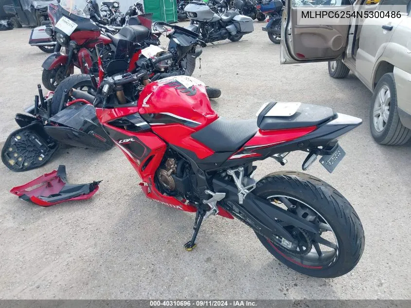 2022 Honda Cbr500 Ra VIN: MLHPC6254N5300486 Lot: 40310696