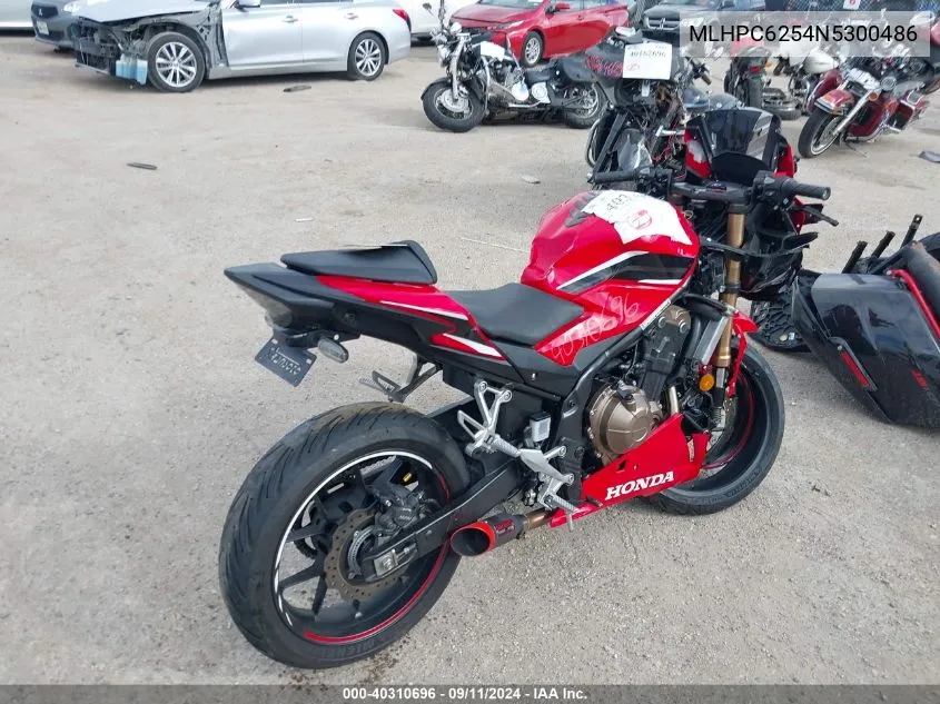 2022 Honda Cbr500 Ra VIN: MLHPC6254N5300486 Lot: 40310696