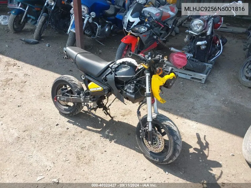 2022 Honda Grom A VIN: MLHJC9256N5001816 Lot: 40323427