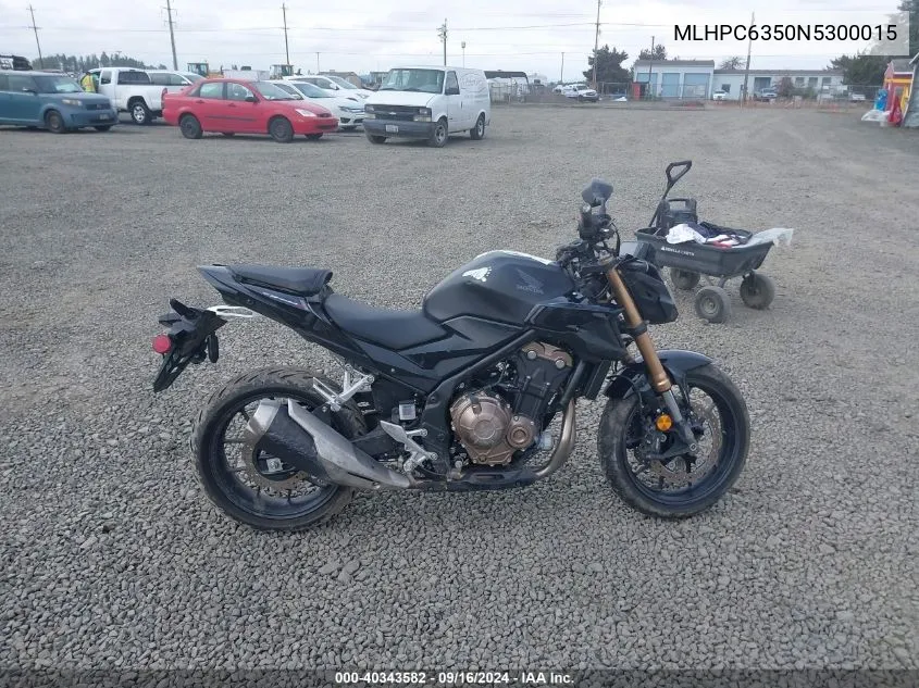 2022 Honda Cb500 Fa VIN: MLHPC6350N5300015 Lot: 40343582