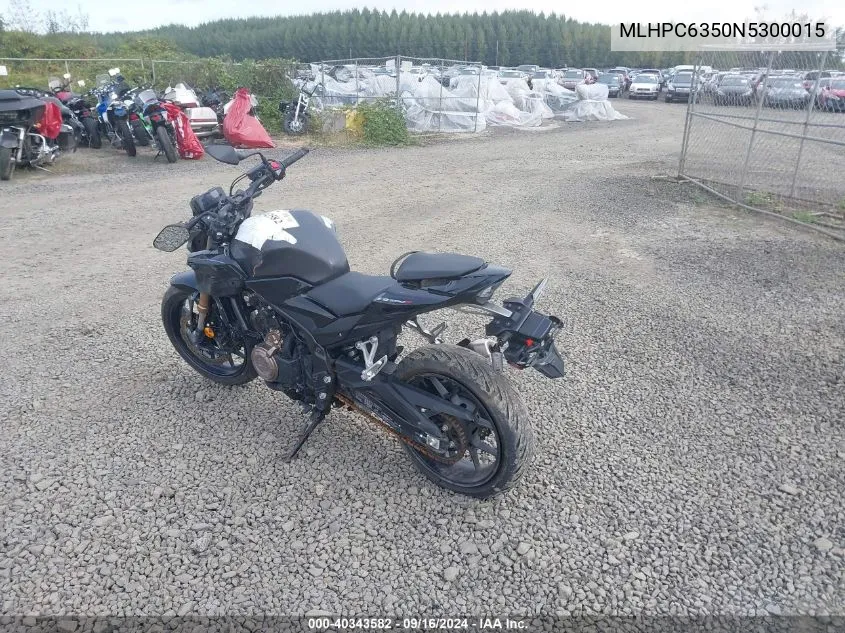 2022 Honda Cb500 Fa VIN: MLHPC6350N5300015 Lot: 40343582