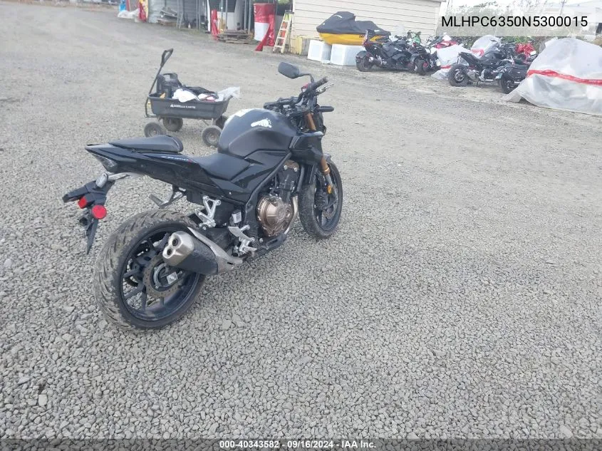 2022 Honda Cb500 Fa VIN: MLHPC6350N5300015 Lot: 40343582