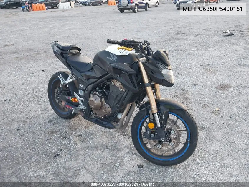 2023 Honda Cb500 Fa VIN: MLHPC6350P5400151 Lot: 40373229