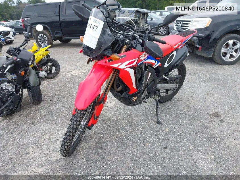 2023 Honda Crf300 Lra VIN: MLHND1646P5200840 Lot: 40414147