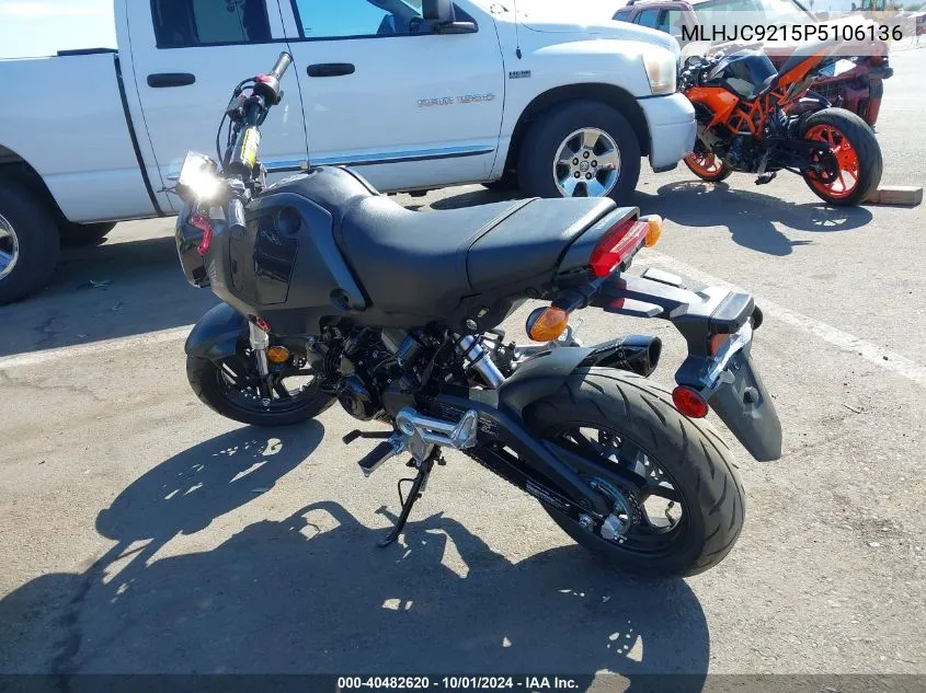 2023 Honda Grom 125 VIN: MLHJC9215P5106136 Lot: 40482620