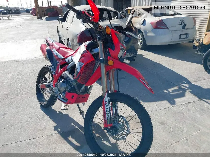 2023 Honda Crf300 L VIN: MLHND1615P5201533 Lot: 40550040