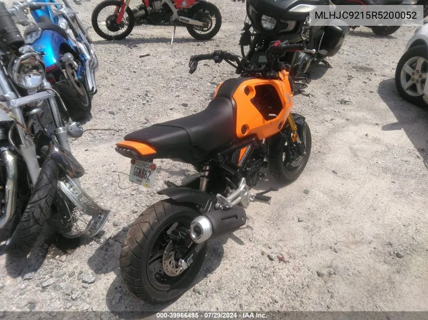 2024 Honda Grom 125 VIN: MLHJC9215R5200052 Lot: 39966495