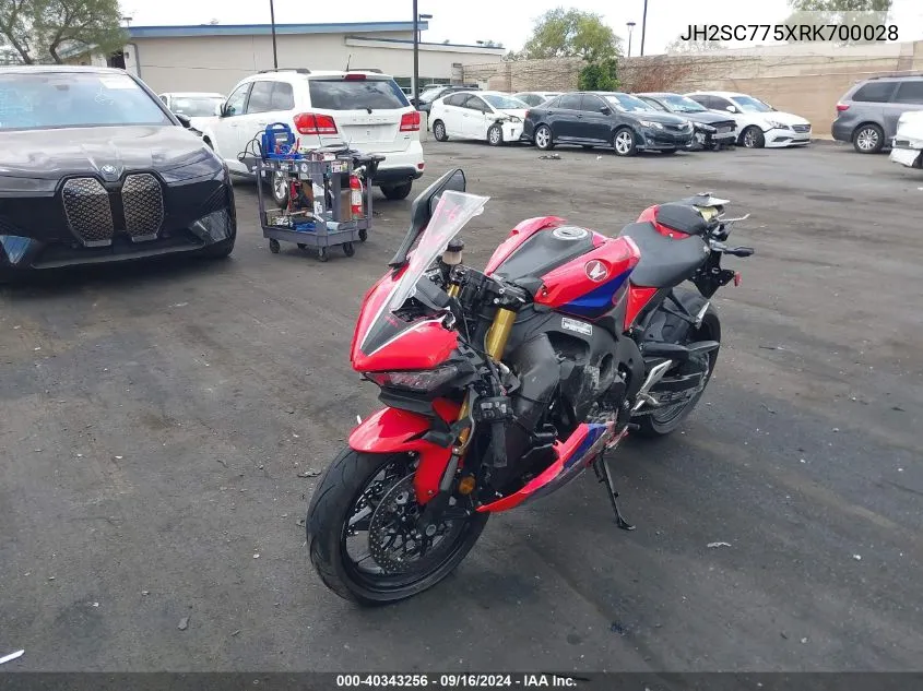 2024 Honda Cbr1000 Ra VIN: JH2SC775XRK700028 Lot: 40343256