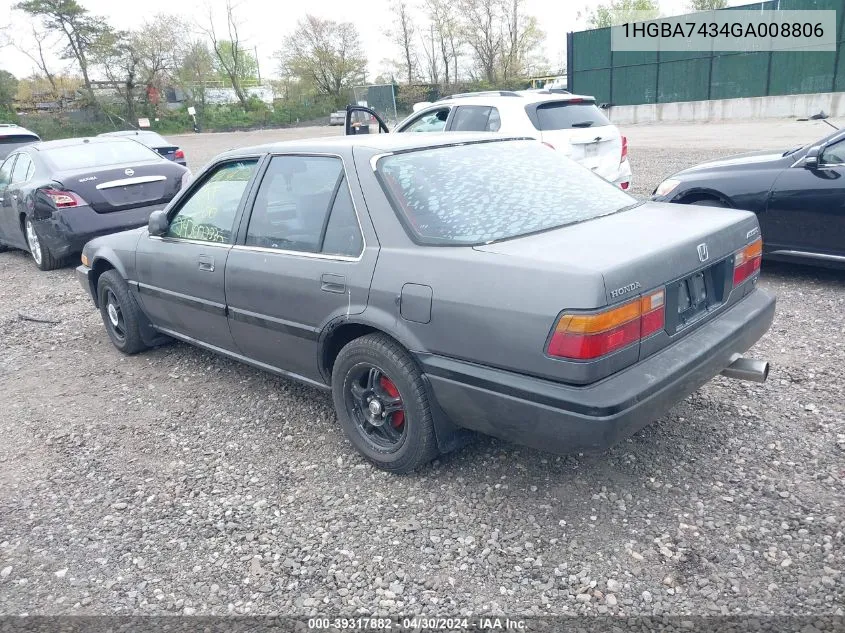 1986 Honda Accord Lx VIN: 1HGBA7434GA008806 Lot: 39317882