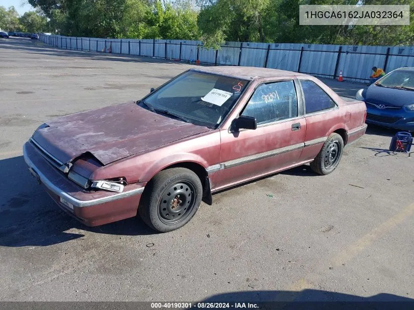 1988 Honda Accord Dx VIN: 1HGCA6162JA032364 Lot: 40190301