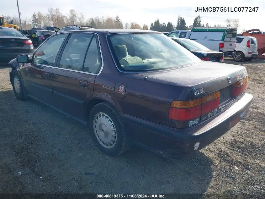 1990 Honda Accord Ex/Ex-R VIN: JHMCB7561LC077247 Lot: 40819375