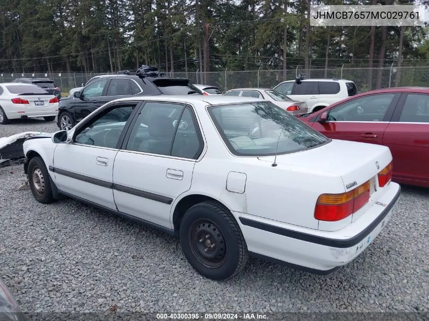 1991 Honda Accord Lx/Ex VIN: JHMCB7657MC029761 Lot: 40300395