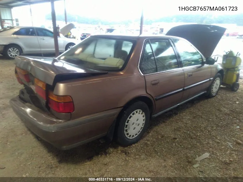 1991 Honda Accord Lx/Ex VIN: 1HGCB7657MA061723 Lot: 40331716