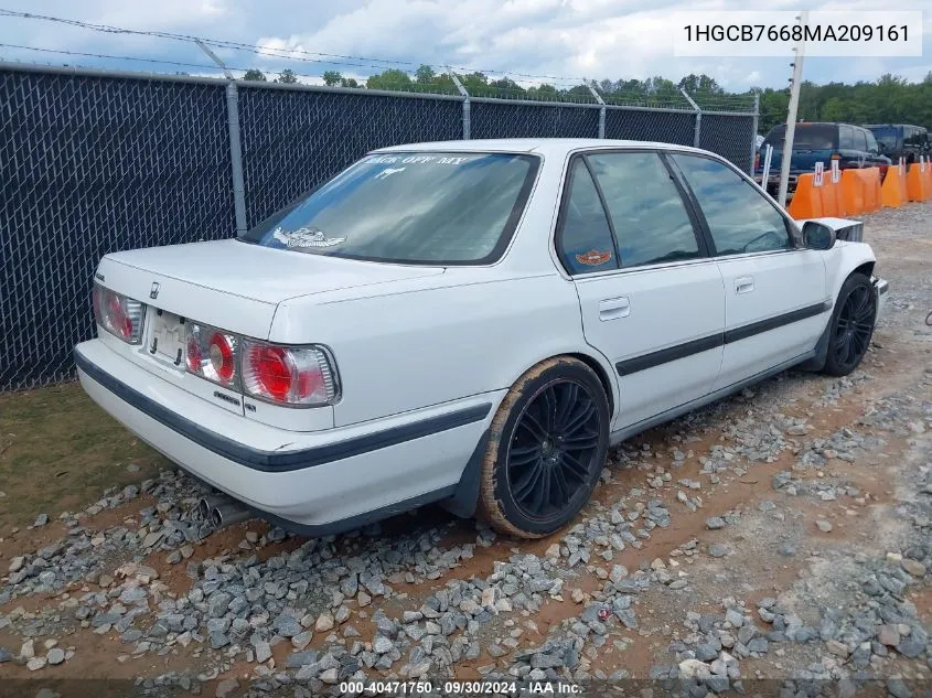 1991 Honda Accord Ex/Ex-R VIN: 1HGCB7668MA209161 Lot: 40471750