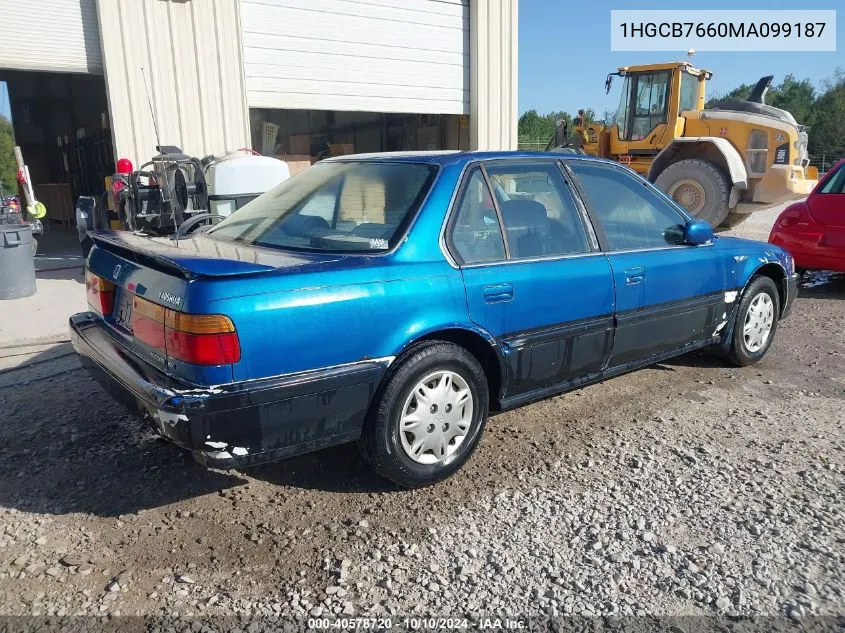 1991 Honda Accord Ex/Ex-R VIN: 1HGCB7660MA099187 Lot: 40578720