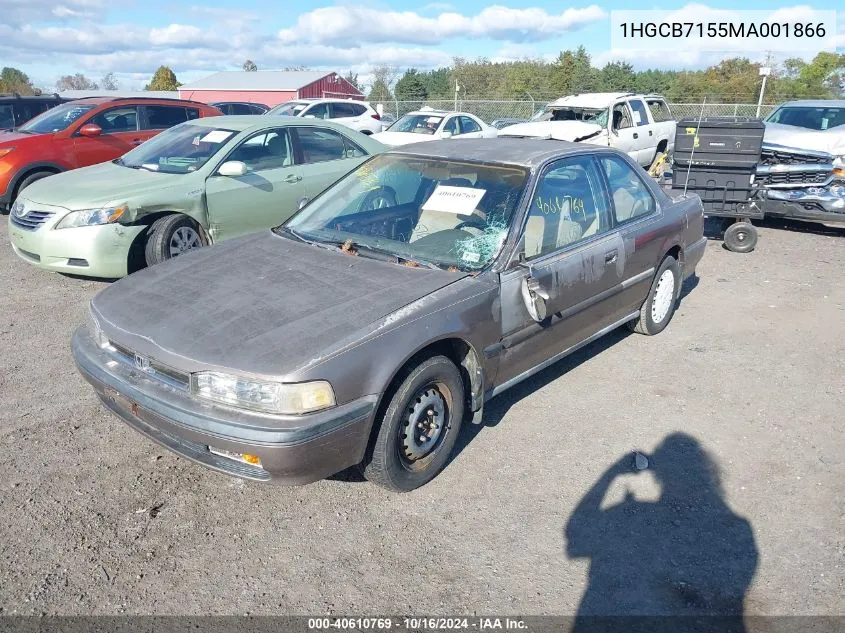 1991 Honda Accord Lx VIN: 1HGCB7155MA001866 Lot: 40610769