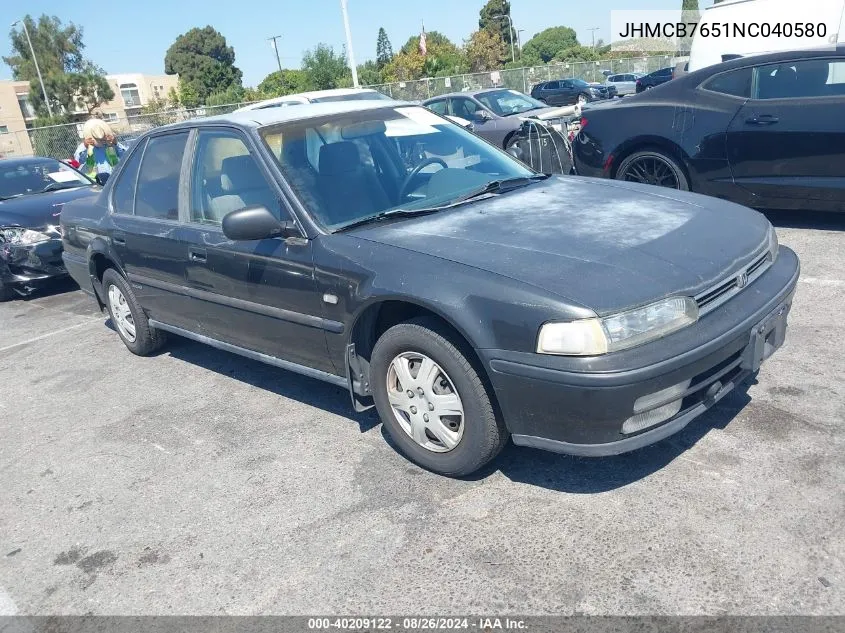 1992 Honda Accord Lx/Ex VIN: JHMCB7651NC040580 Lot: 40209122