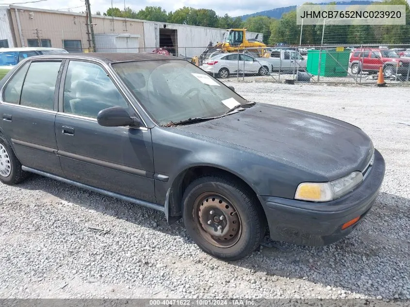 1992 Honda Accord Lx/Ex VIN: JHMCB7652NC023920 Lot: 40471622