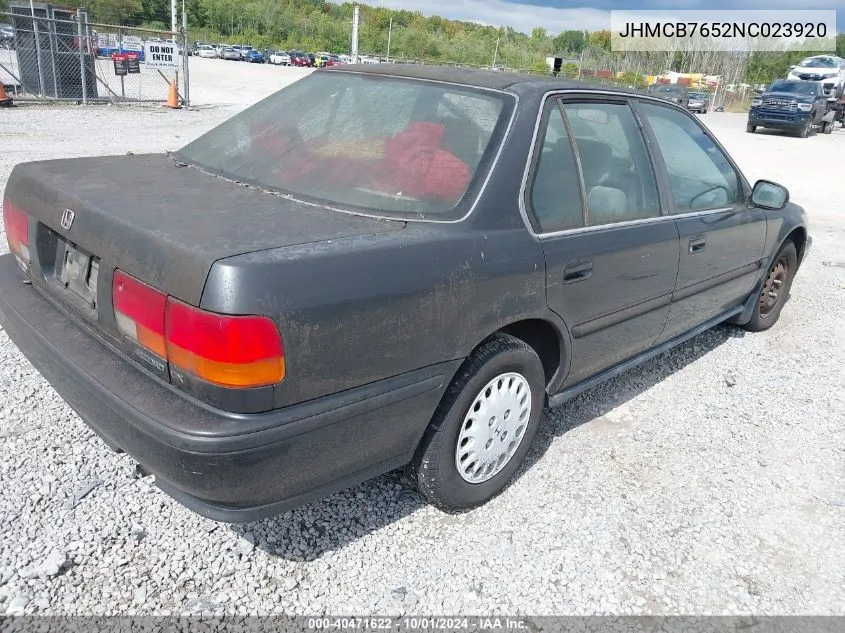 1992 Honda Accord Lx/Ex VIN: JHMCB7652NC023920 Lot: 40471622