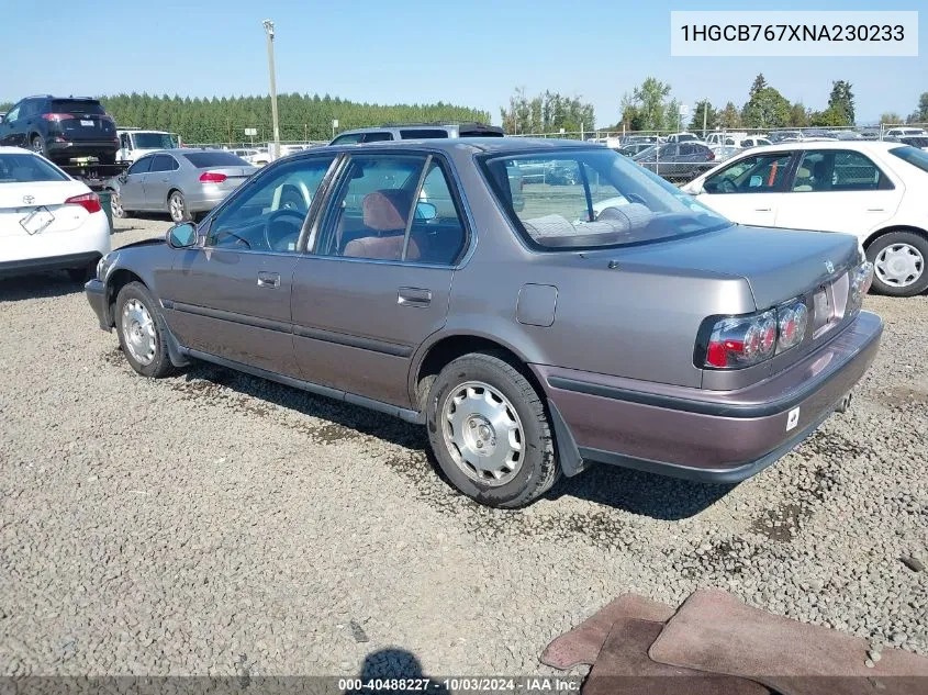 1992 Honda Accord Ex VIN: 1HGCB767XNA230233 Lot: 40488227