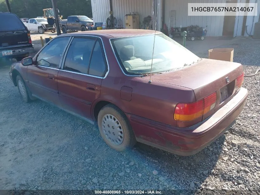 1992 Honda Accord Lx VIN: 1HGCB7657NA214067 Lot: 40508965