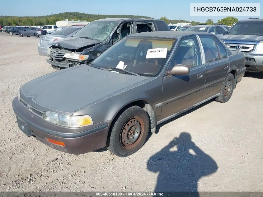 1992 Honda Accord Lx VIN: 1HGCB7659NA024738 Lot: 40518199