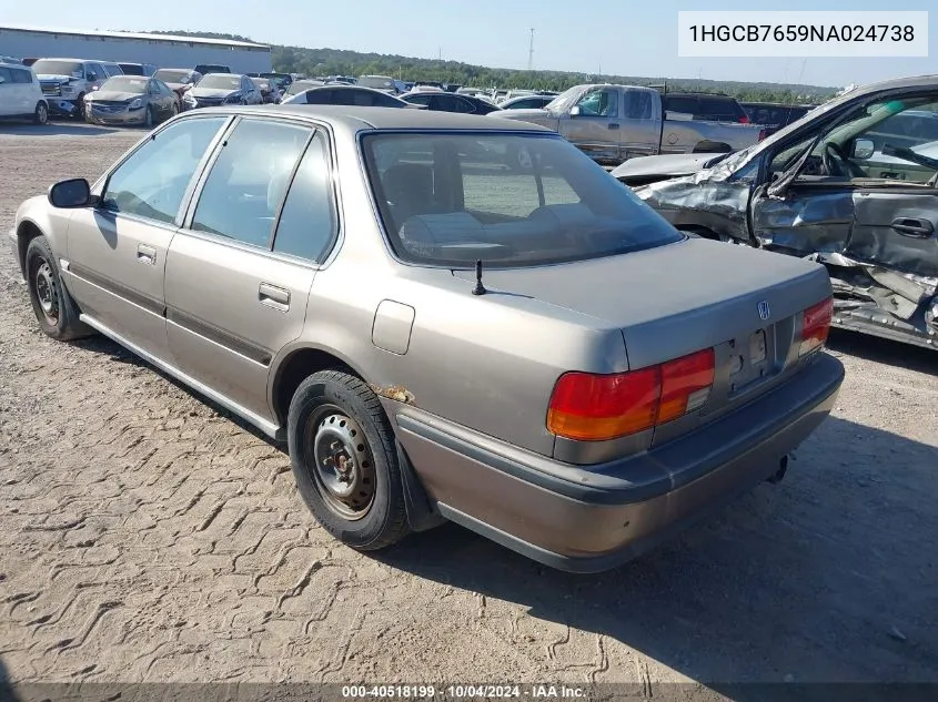 1992 Honda Accord Lx VIN: 1HGCB7659NA024738 Lot: 40518199