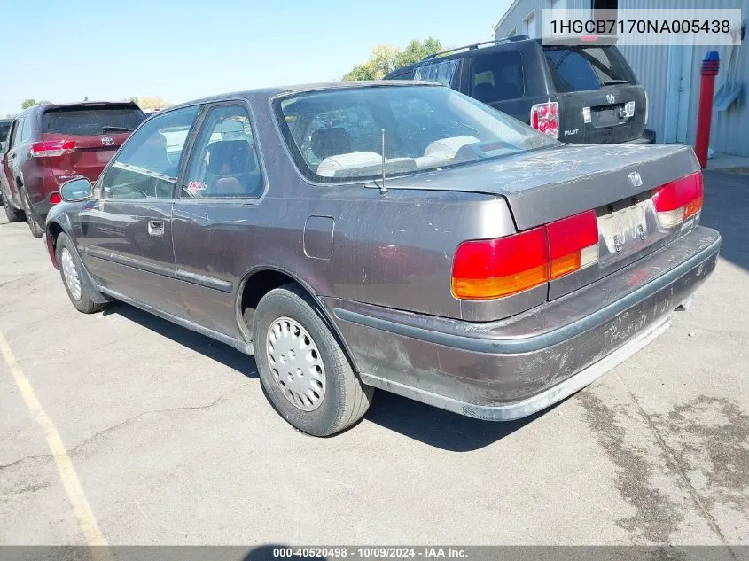 1992 Honda Accord Ex VIN: 1HGCB7170NA005438 Lot: 40520498