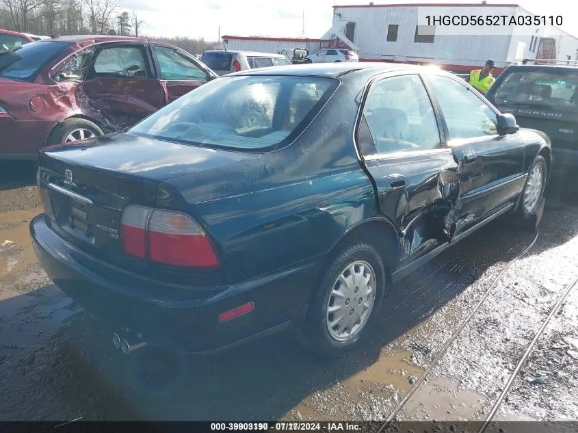 1996 Honda Accord Ex/Ex-R VIN: 1HGCD5652TA035110 Lot: 39903190