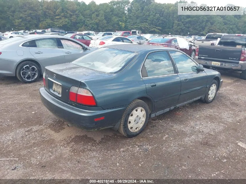 1996 Honda Accord Lx/Ex VIN: 1HGCD5632TA010657 Lot: 40219145