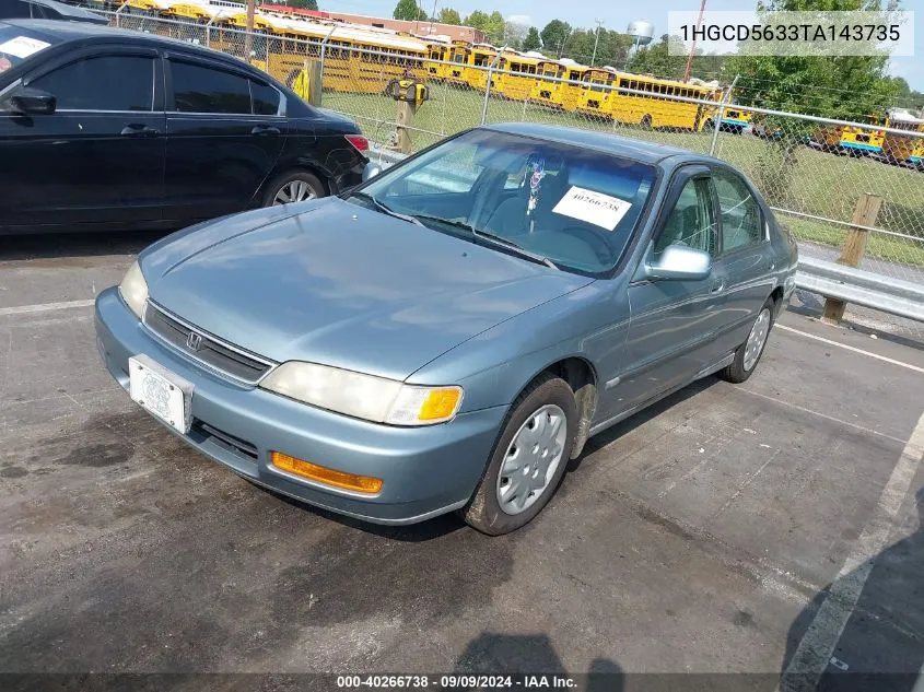 1996 Honda Accord Lx/Ex VIN: 1HGCD5633TA143735 Lot: 40266738