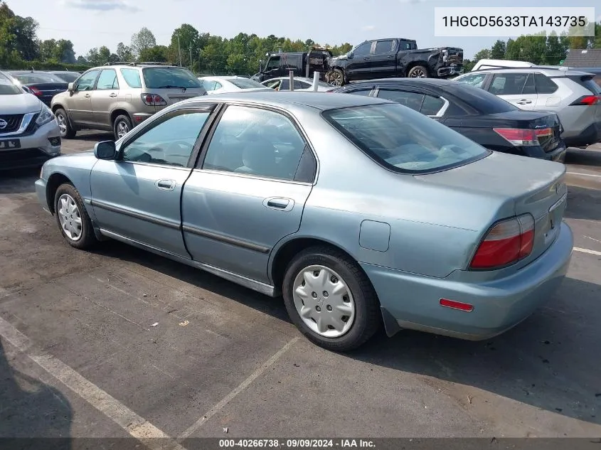 1996 Honda Accord Lx/Ex VIN: 1HGCD5633TA143735 Lot: 40266738