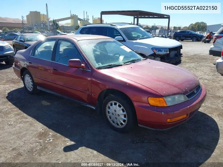 1996 Honda Accord Ex/Ex-R VIN: 1HGCD5552TA022150 Lot: 40355027