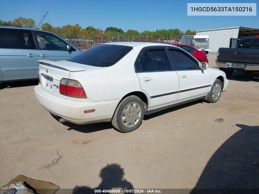 1996 Honda Accord Lx/Ex VIN: 1HGCD5633TA150216 Lot: 40485659