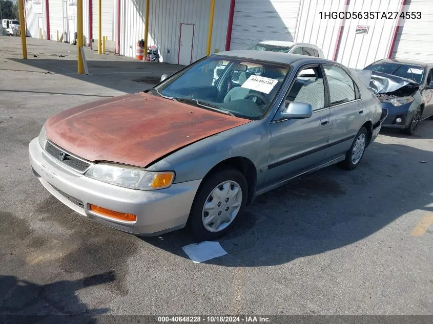 1996 Honda Accord Lx/Ex VIN: 1HGCD5635TA274553 Lot: 40648228