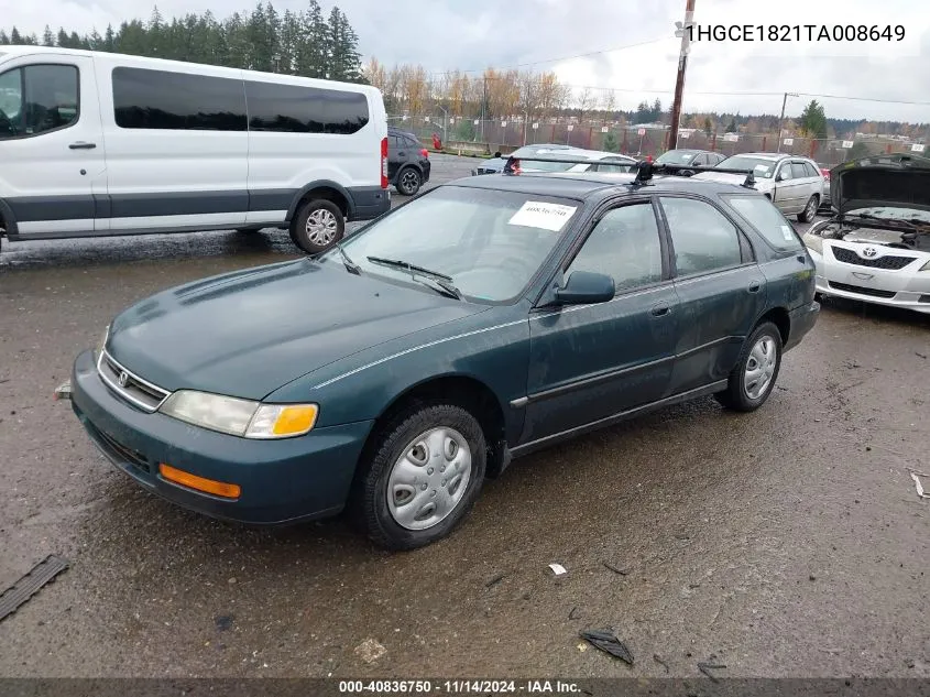 1996 Honda Accord Lx VIN: 1HGCE1821TA008649 Lot: 40836750