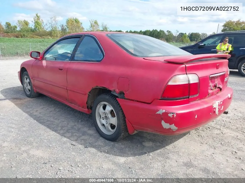 1997 Honda Accord Se VIN: 1HGCD7209VA022752 Lot: 40634532