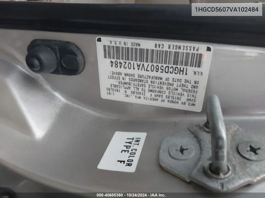 1HGCD5607VA102484 1997 Honda Accord Se