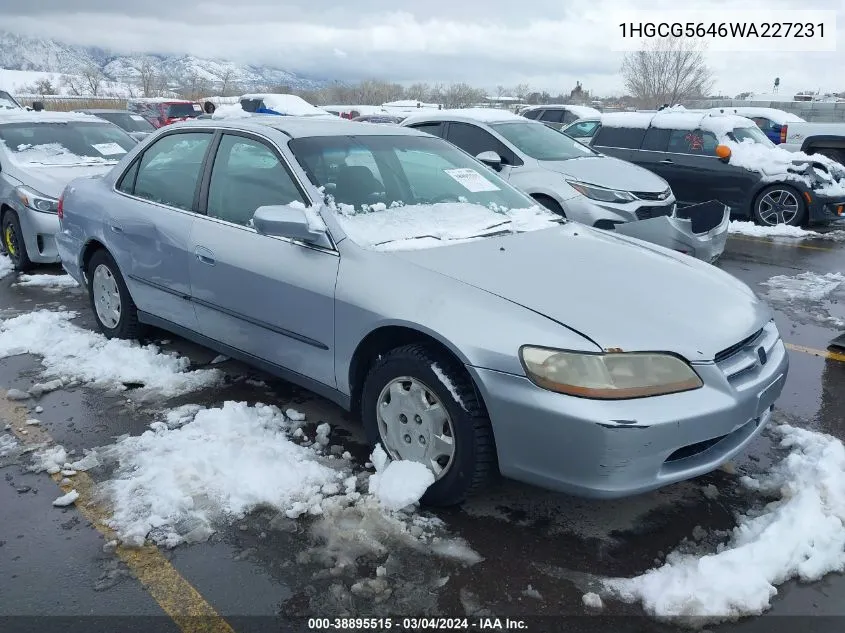 1998 Honda Accord Lx VIN: 1HGCG5646WA227231 Lot: 38895515