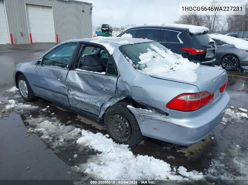 1998 Honda Accord Lx VIN: 1HGCG5646WA227231 Lot: 38895515