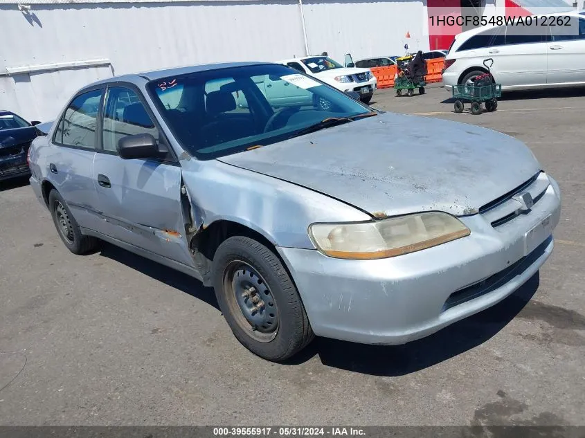 1998 Honda Accord Dx VIN: 1HGCF8548WA012262 Lot: 39555917