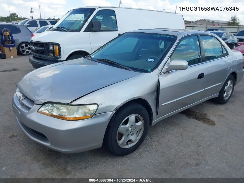 1998 Honda Accord Ex V6 VIN: 1HGCG1658WA076345 Lot: 40697304